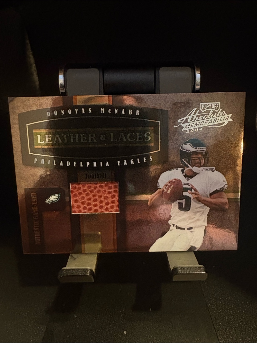 Donovan McNabb Philadelphia Eagles Leather & Laces Memorabilia Card
